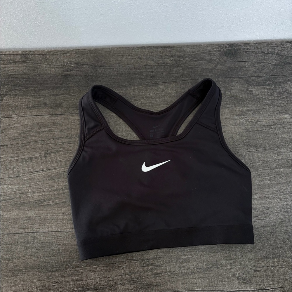 Nike Black Sports Bra with White Swoosh